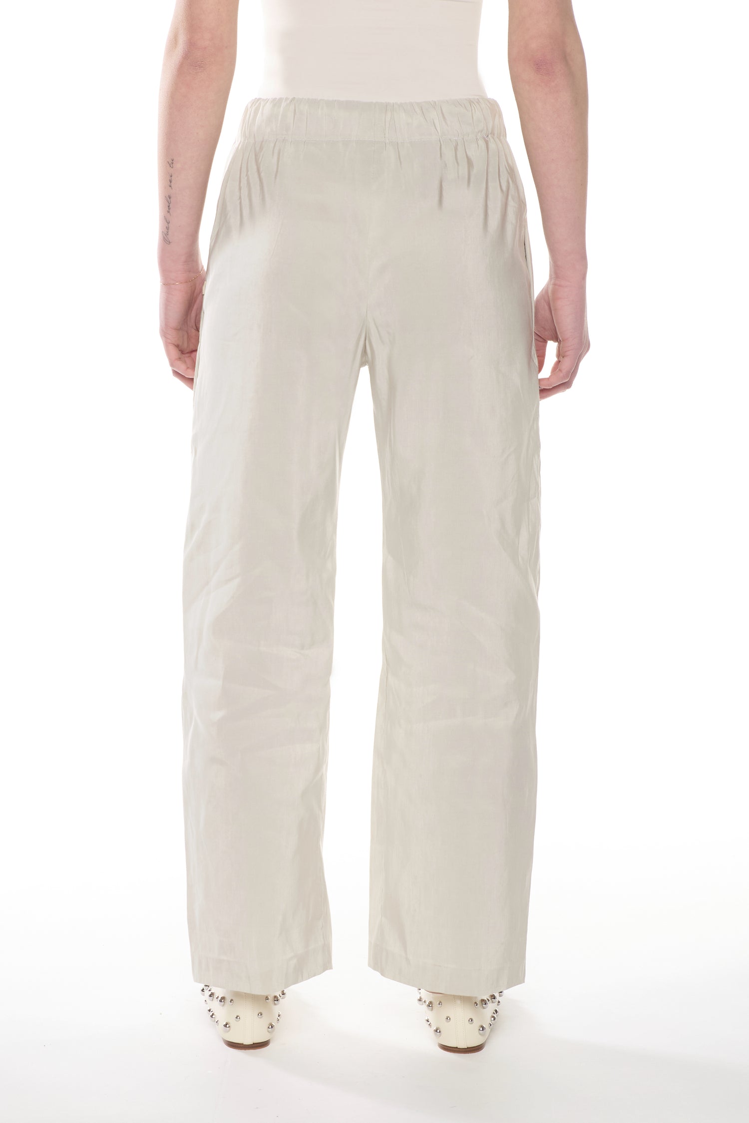 Pantalone Tortora Lino Seta