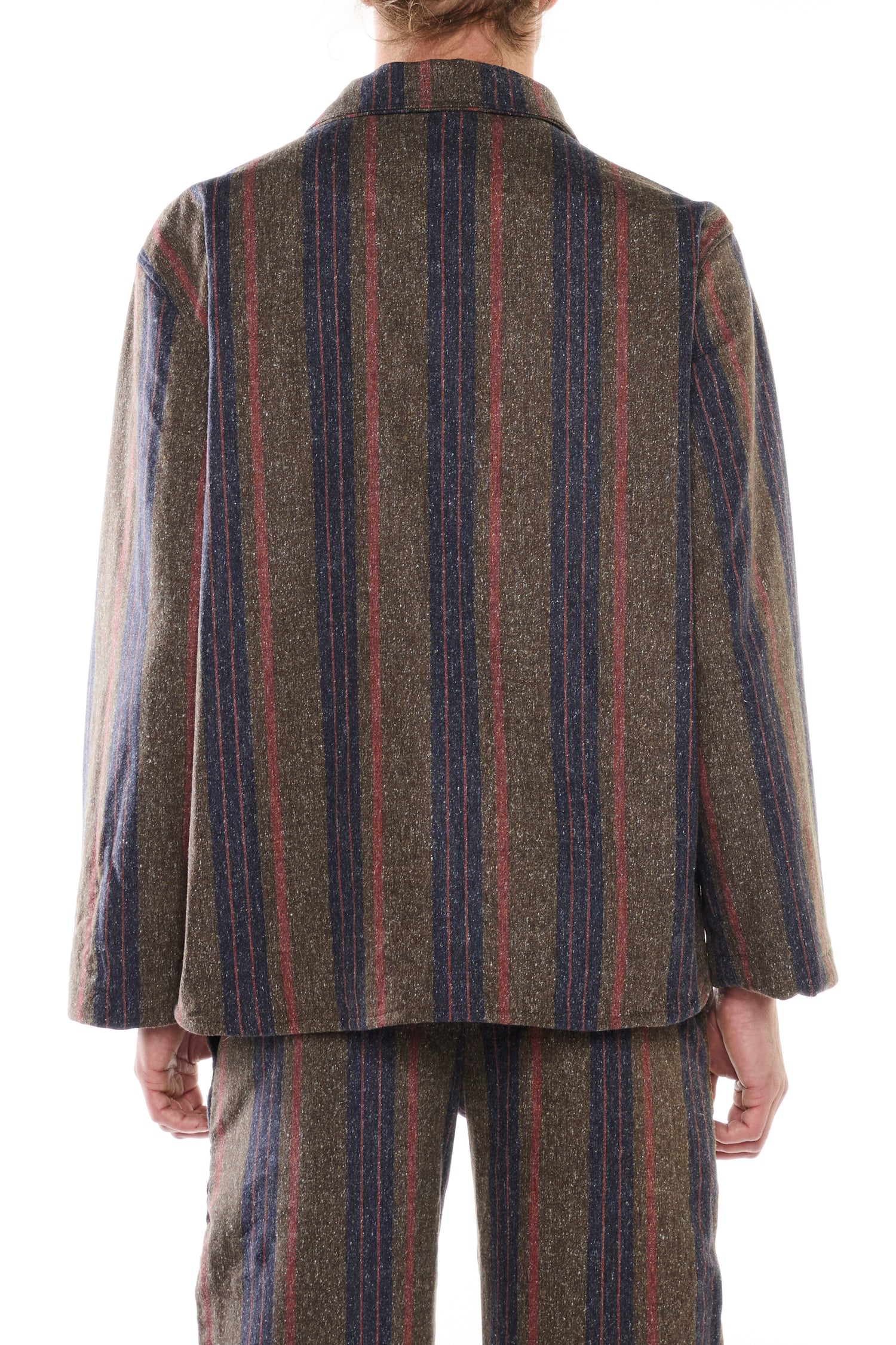 OVERSHIRT IN DENIM MISTO COTONE LANA RIGATO