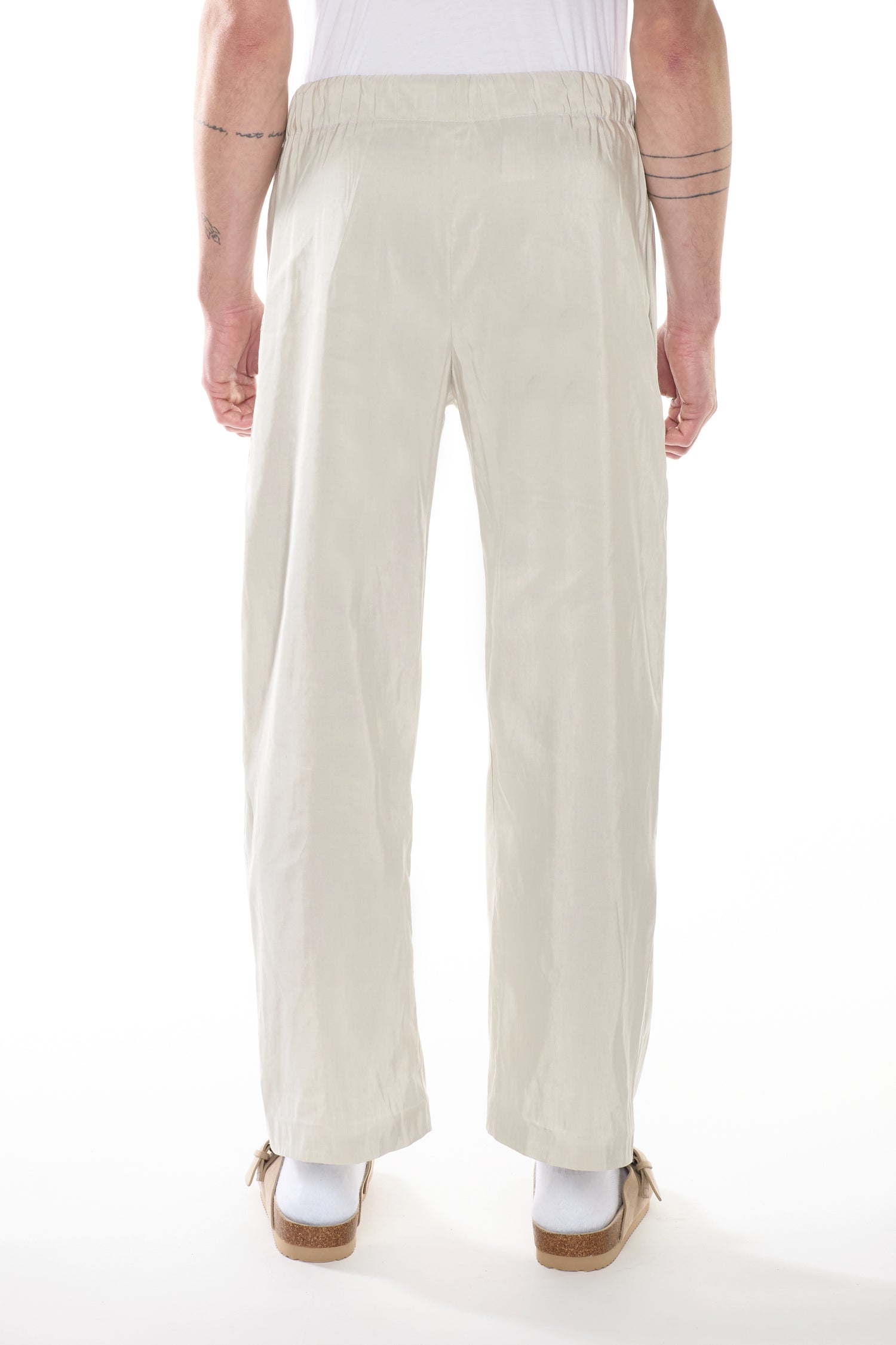 Pantalone Tortora Lino Seta